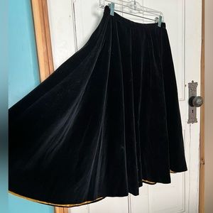 Vintage Handmade Black Velvet Skirt